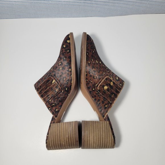 Madewell Carey Mule in Painted Leopard Calf Hair Animal Print Women's Size 8 - Picture 5 of 11